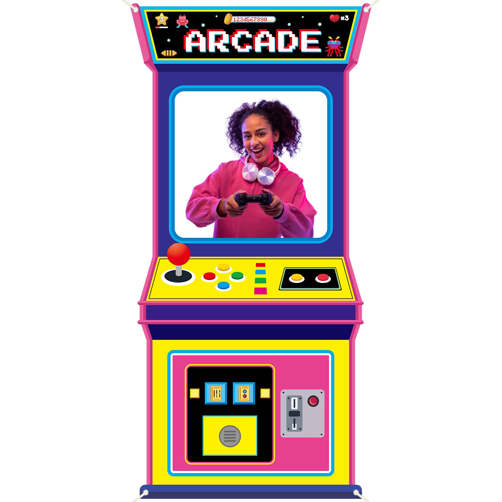 Retro Gaming Event - خلفية تصوير قماشية بتصميم ألعاب الفيديو