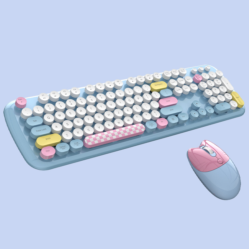 Retro Gaming Kc - لوحة مفاتيح لاسلكية دائرية بألوان الحلوى