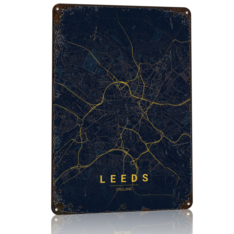 لوحة فنية لخريطة مدينة ليدز في - مراجعة Retro Gaming Leeds وسعره