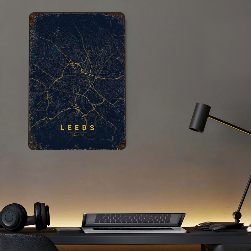 لوحة فنية لخريطة مدينة ليدز في - مراجعة Retro Gaming Leeds وسعره